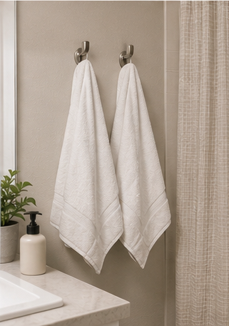 Shared dorm bathroom with Nestly towels